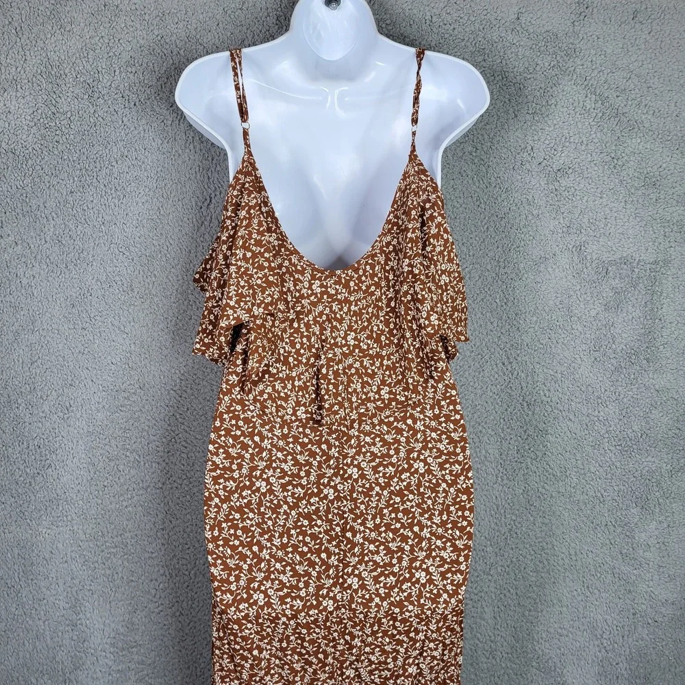 Flynn Skye Dreamy Women's brown white Floral Maxi Dress Size XS